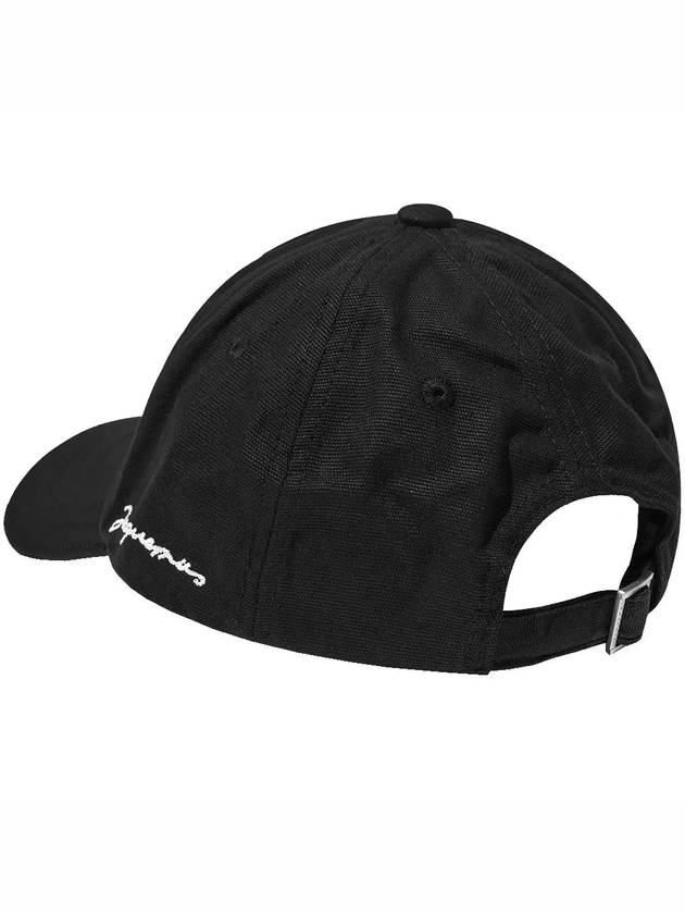 La Casquette Embroidered Logo Signature Ball Cap Black - JACQUEMUS - BALAAN 4