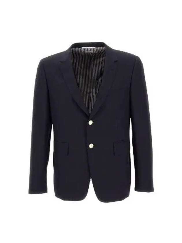 Super 120S Wool Twill Single Breasted Classic Jacket Navy - THOM BROWNE - BALAAN 2