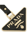 Saffiano Leather Triangle Logo Key Holder Black - PRADA - BALAAN 7