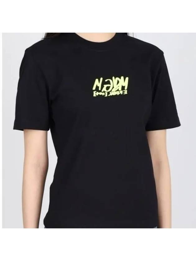 Graffiti Logo Print Short Sleeve T-Shirt Black - MSGM - BALAAN 2