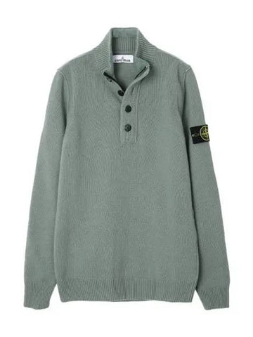 Lambswool half zip up button knit regular fit men - STONE ISLAND - BALAAN 1