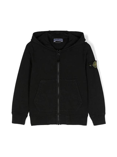 Kids Wappen Patch Zip-Up Hoodie Black - STONE ISLAND - BALAAN 2