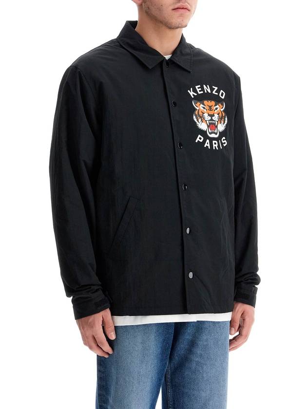 Lucky Tiger Quilted Coach Jacket Black - KENZO - BALAAN 3