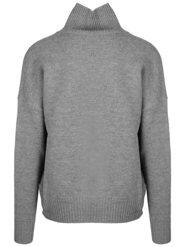 Big Heart Intarsia Turtleneck Heather Grey - AMI - BALAAN 3