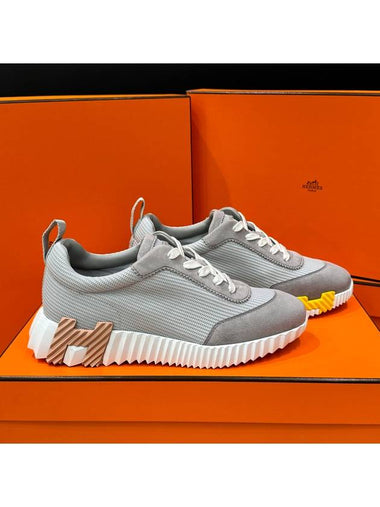 Women's Bouncing Sneakers Gray Mesh H Brown Logo - HERMES - BALAAN 1