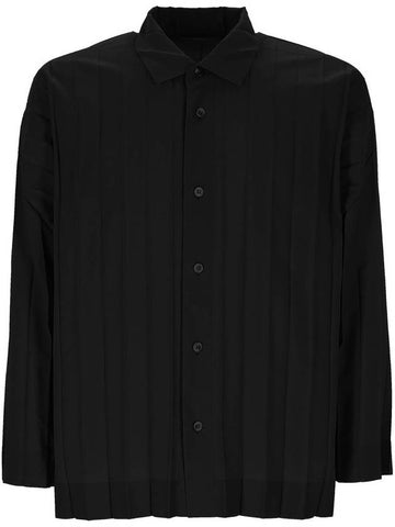 Homme Plisse Edge Long Sleeve Shirt Black - ISSEY MIYAKE - BALAAN 1