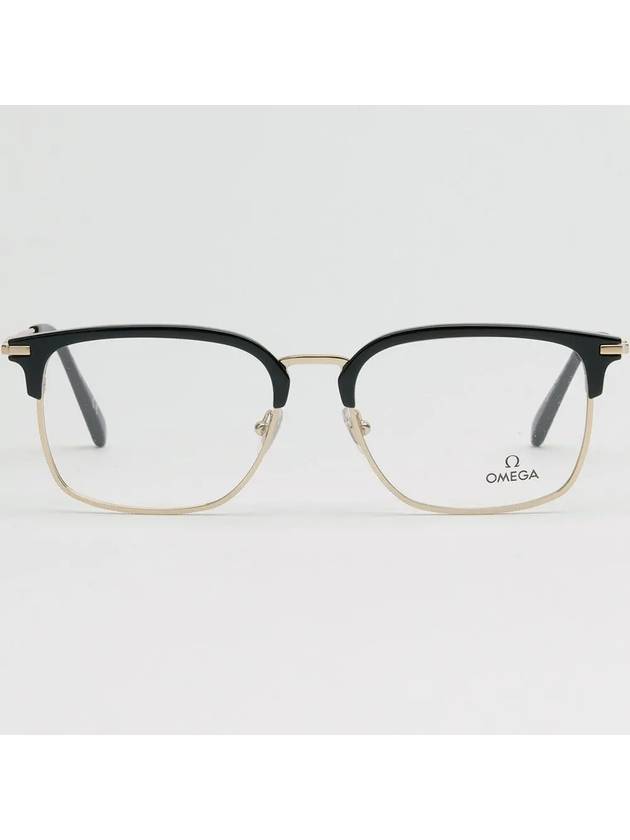 Glasses frame OM5026 001 classic low gold rim half horn rim - OMEGA - BALAAN 3