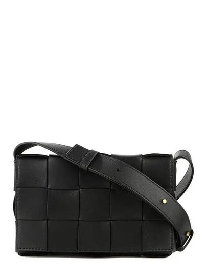 Cassette Intrecciato Small Cross Bag Black - BOTTEGA VENETA - BALAAN 2