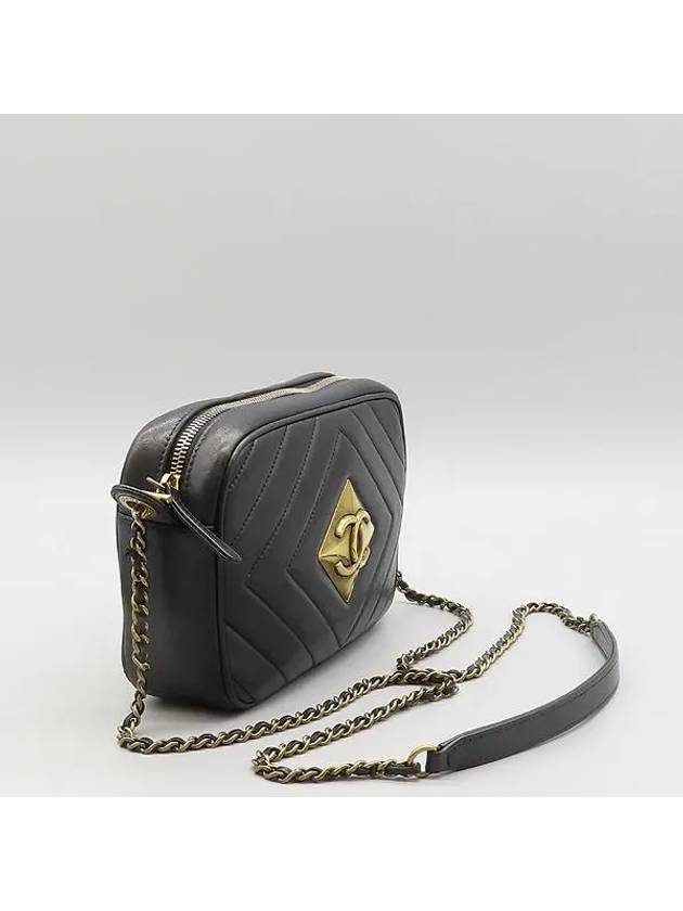 A93069 Black leather gold plated diamond CC logo camera case chain crossbag - CHANEL - BALAAN 3