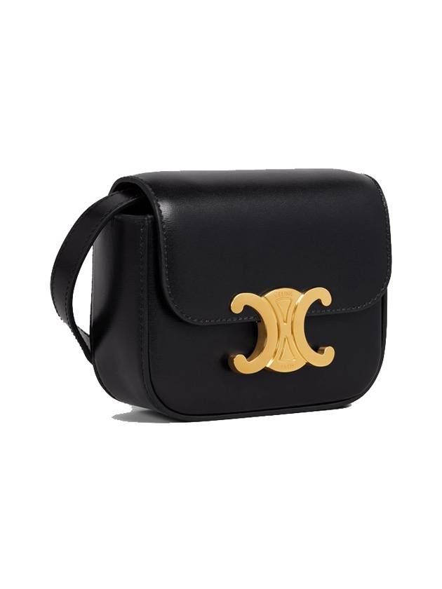 Triomphe Small Shiny Calfskin Cross Bag Black - CELINE - BALAAN 3