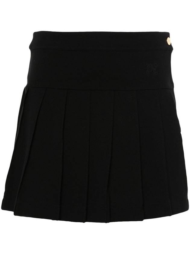 monogram-embroidered mini skirt - PALM ANGELS - BALAAN 1