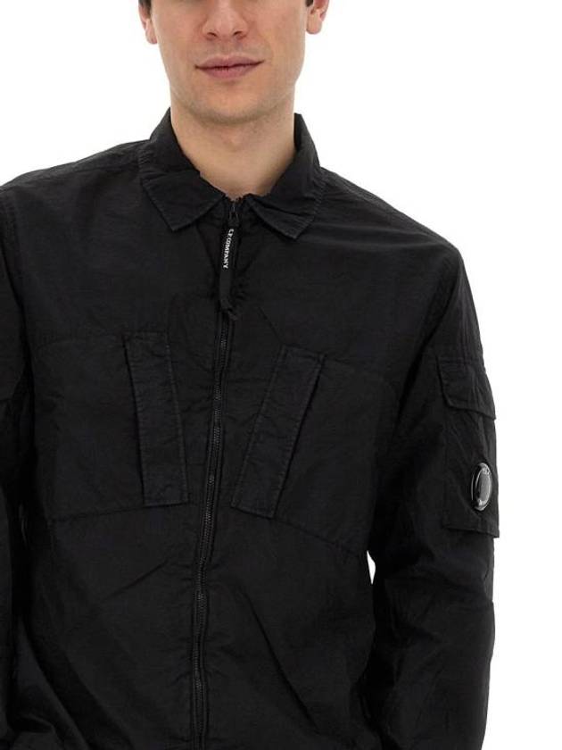 Taylon L Zipped Long Sleeve Shirt Black - CP COMPANY - BALAAN 5