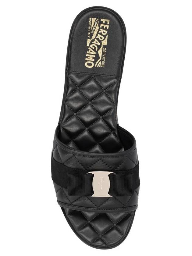 Vara Quilted Slippers Black - SALVATORE FERRAGAMO - BALAAN 5