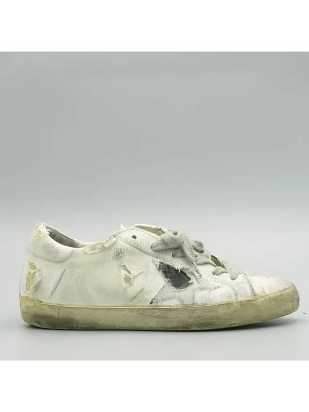 SUPERSTAR Mesh Fabric White Cotton Destroyed Detail Vintage Women s Sneakers Size 35 - GOLDEN GOOSE - BALAAN 3