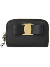 Vara Bow Zipper Card Wallet Black - SALVATORE FERRAGAMO - BALAAN 2