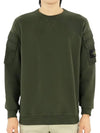 Men's Wappen Patch Cargo Pocket Sweatshirt Olive - STONE ISLAND - BALAAN 3