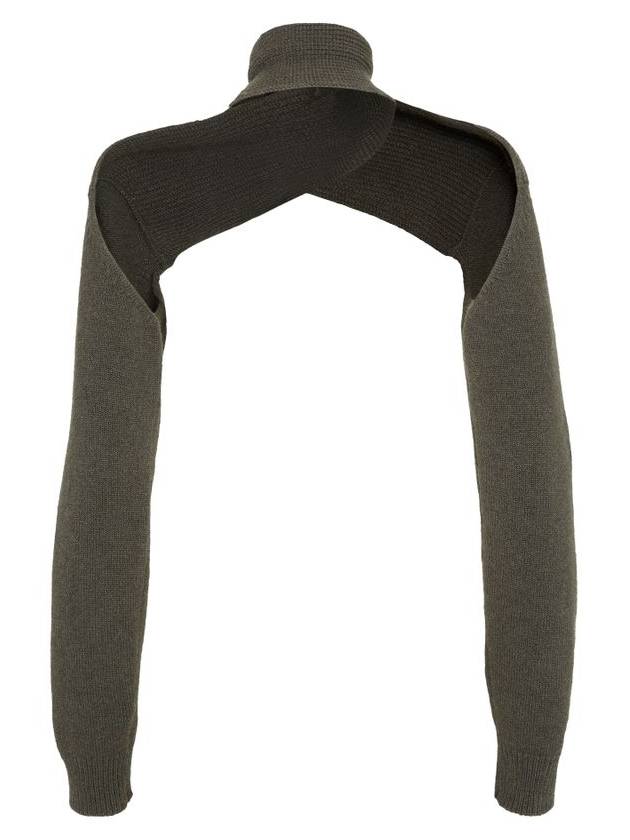 High Neck Cashmere Wool Knit Top Dark Green - FENDI - BALAAN 3