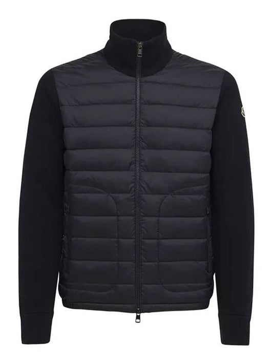 Padded wool cardigan navy blue - MONCLER - BALAAN 2