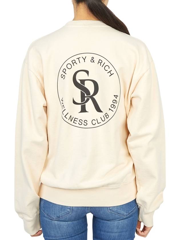 Logo Crew Neck Cotton Sweatshirt Beige - SPORTY & RICH - BALAAN 5