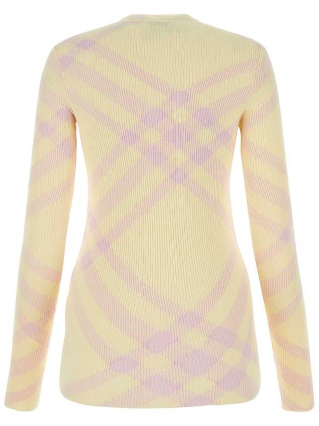 Check Wool Blend Knit Top Light Yellow - BURBERRY - BALAAN 3