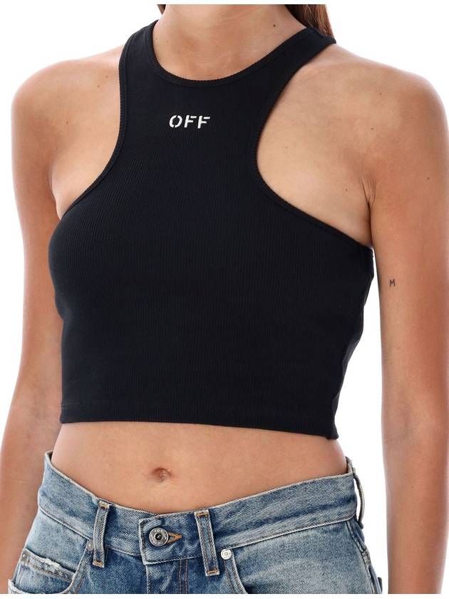 Ribbed crop top - OFF WHITE - BALAAN 3