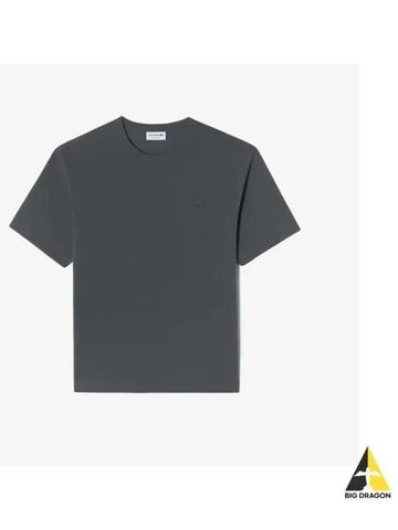 Men s short sleeve terry t shirt charcoal gray - LACOSTE - BALAAN 1