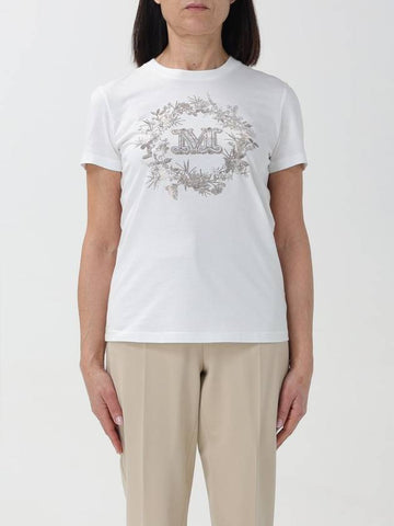 Women's Elmo Logo Detail Short Sleeve T-Shirt White - MAX MARA - BALAAN 1