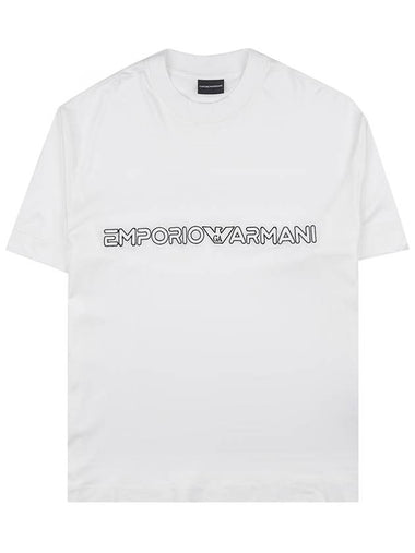 Embroidered Logo Short Sleeve T-Shirt White - EMPORIO ARMANI - BALAAN 1