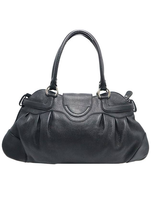 Ferragamo 21 B234 Black Leather Silver Gancini Hobo Shoulder Bag - SALVATORE FERRAGAMO - BALAAN 4