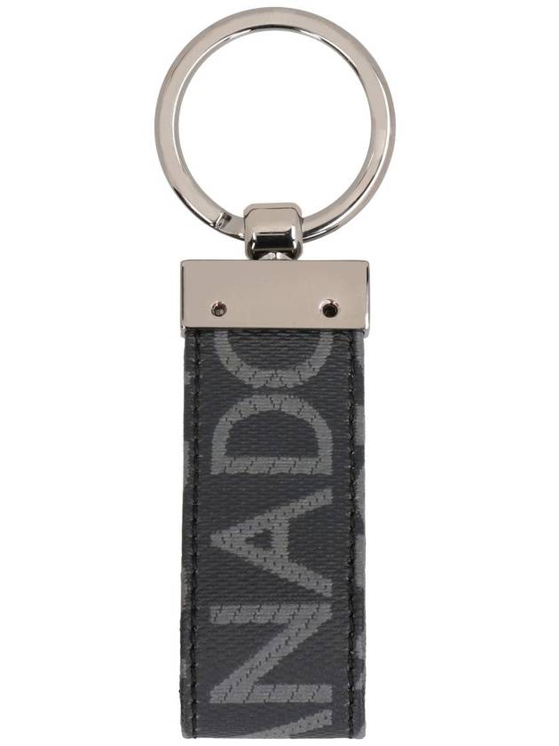 Jacquard Logo Patch Key Holder Black - DOLCE&GABBANA - BALAAN 6