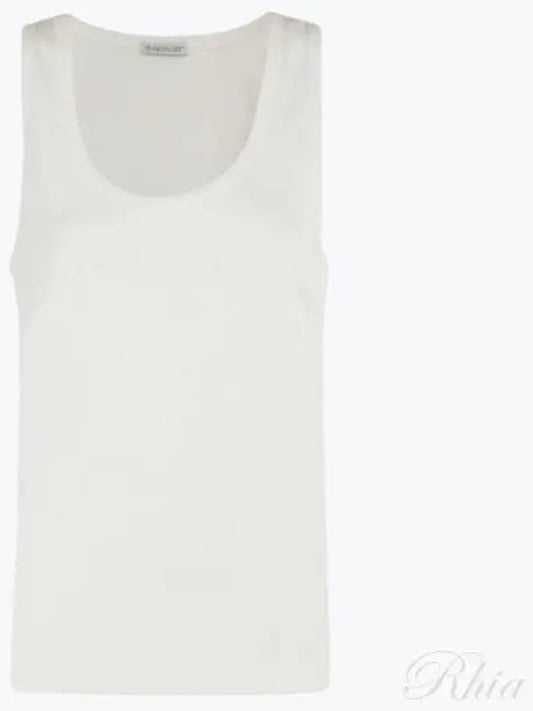 Women's Embroidered Logo Sleeveless White - MONCLER - BALAAN 2