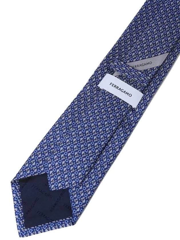 Equestrian Print Silk Tie Navy Blue - SALVATORE FERRAGAMO - BALAAN 5