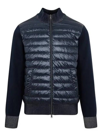 Knit Padded Zip-Up Jacket Navy - HERNO - BALAAN 2