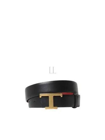 T Timeless Buckle Reversible Leather Belt Black - TOD'S - BALAAN 2