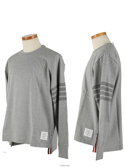 4 Bar Armband Tonal Long Sleeve T-Shirt Grey - THOM BROWNE - BALAAN 2