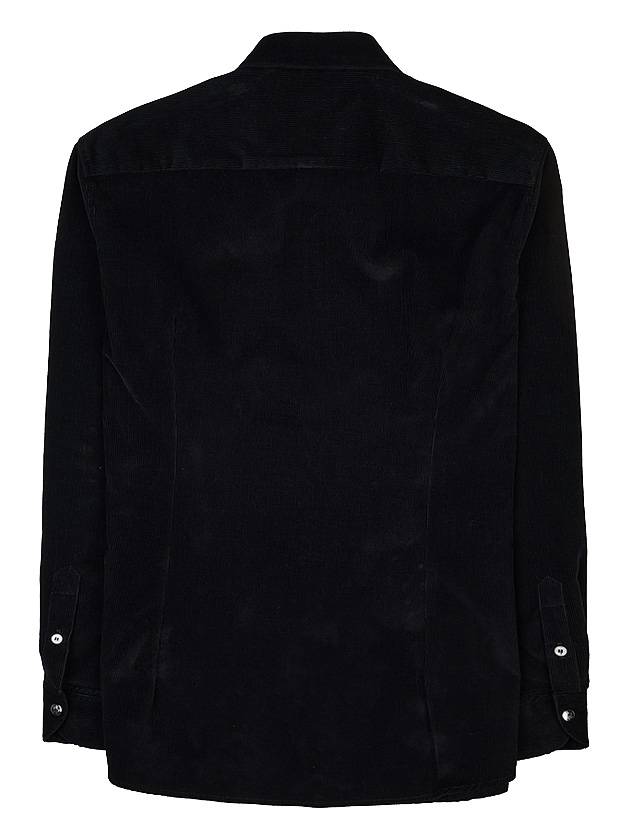 Men's Corduroy Slim Cut Long Sleeve Shirt Black - MONCLER - BALAAN 3