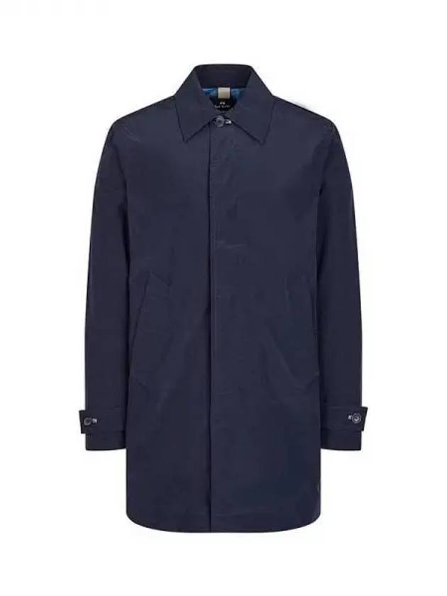 PS Glossy Hidden Button Coat Navy 271684 - PAUL SMITH - BALAAN 1