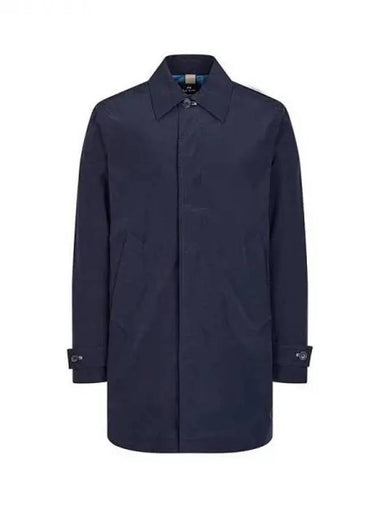 PS Glossy Hidden Button Coat Navy 271684 - PAUL SMITH - BALAAN 1