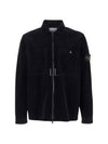 Organic Cotton Corduroy Zip-Up Jacket Navy - STONE ISLAND - BALAAN 2