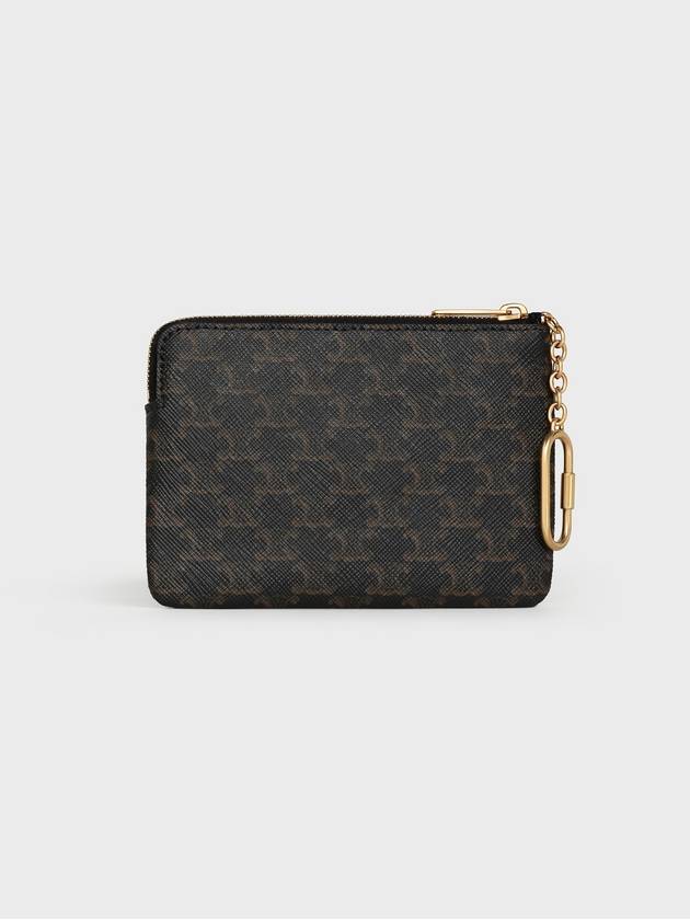 Triomphe Canvas Coin Card Wallet Black - CELINE - BALAAN 3