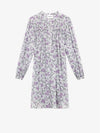 Danael Smocked Printed Cotton Voile Short Dress Ecru Lilac - ISABEL MARANT - BALAAN 2