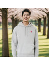 Heart Small Logo Hoodie Grey - AMI - BALAAN 9