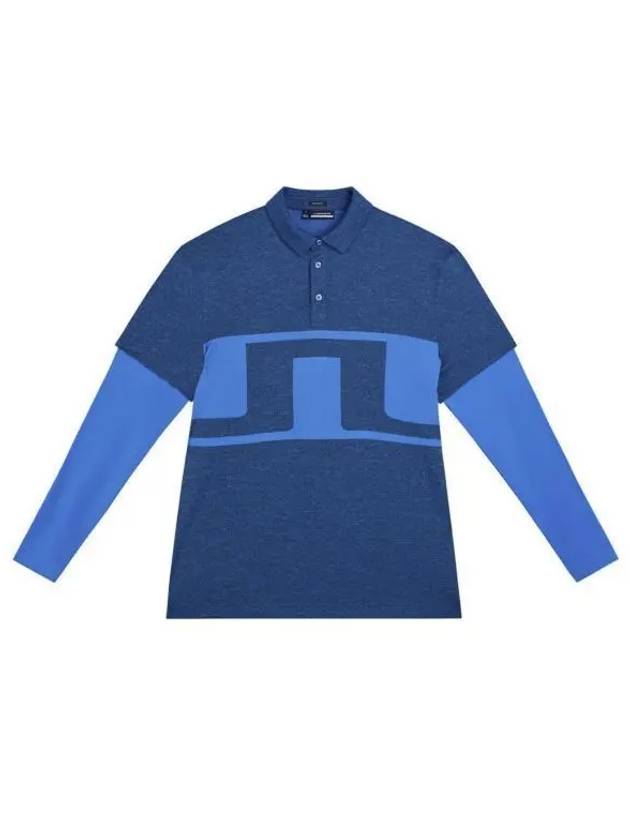 Men's Leon Regular Fit Long Sleeve Polo Shirt Blue - J.LINDEBERG - BALAAN 2