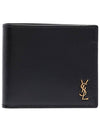 Tiny Monogram Half Wallet Black Gold - SAINT LAURENT - BALAAN 2