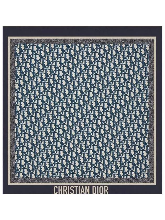 Oblique Square Silk Twill Scarf Navy - DIOR - BALAAN 2