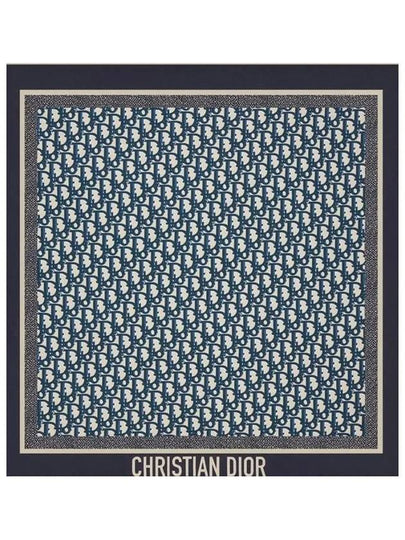 Oblique Square Silk Twill Scarf Navy - DIOR - BALAAN 2