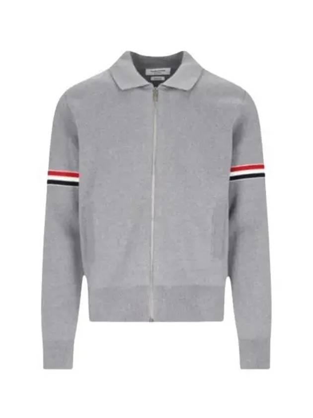 RWB Arm Banding Milano Stitch Collar Zip-up Jacket Grey - THOM BROWNE - BALAAN 2