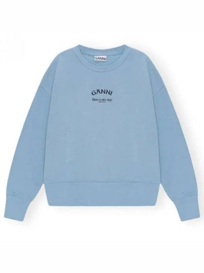 Logo Sweatshirt Blue - GANNI - BALAAN 2