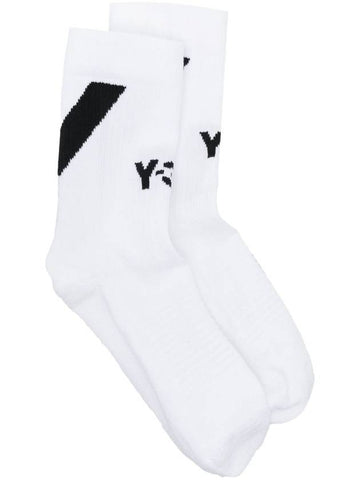 Y-3 INTARSIA KNIT LOGO SOCKS   COTTON BLEND. - Y-3 - BALAAN 1