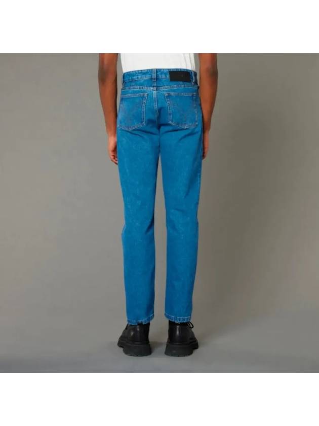 straight fit denim mid washed jeans - AMI - BALAAN 4